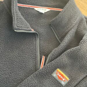 Orvis Men's Medium HEAVYWEIGHt Fleece Jacket‎ Full Zip Outdoors Hiking Black